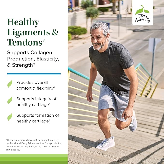 Terry Naturally Healthy Ligaments & Tendons - Dietary Supplement for Connective Tissue & Joint Lubrication Support - Non-GMO Formula to Aid Ligament & Muscle Health - 60 Capsules, 2 Pack