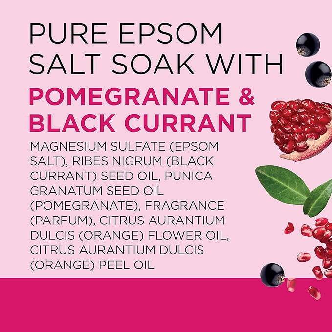 Dr Teal's Epsom Salt Magnesium Soak, Pomegranate & Black Currant, 3 lbs