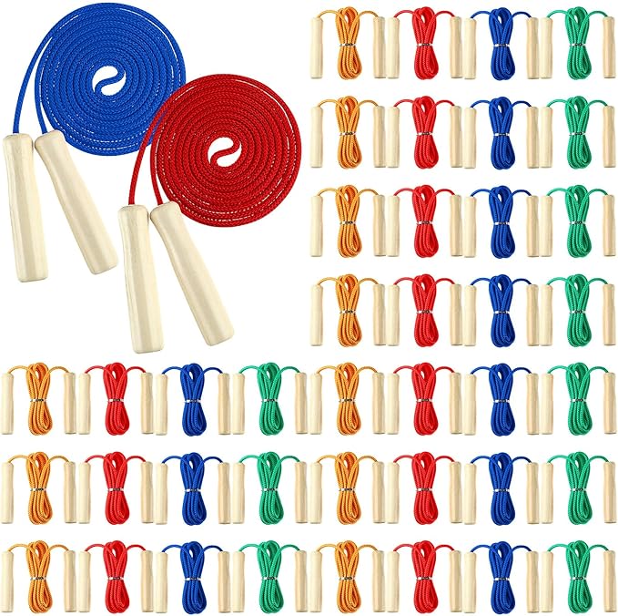 Jumping Rope Bulk with Wooden Handles 8.53 Ft Adjustable Long Skipping Rope for Multiplayer Double Dutch Jump Rope for Exercise Outdoor Fun School Sport Game Gift