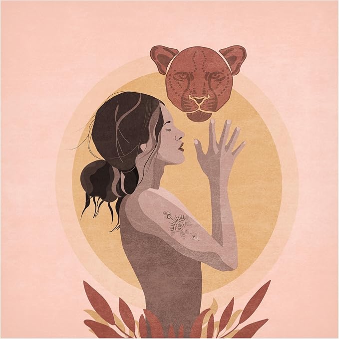 Trademark Fine Art Canvas Wall Art - Emel Tunaboylu 'Meditation With Tiger' Wall Art for Living Room, Bedroom, or Office Décor