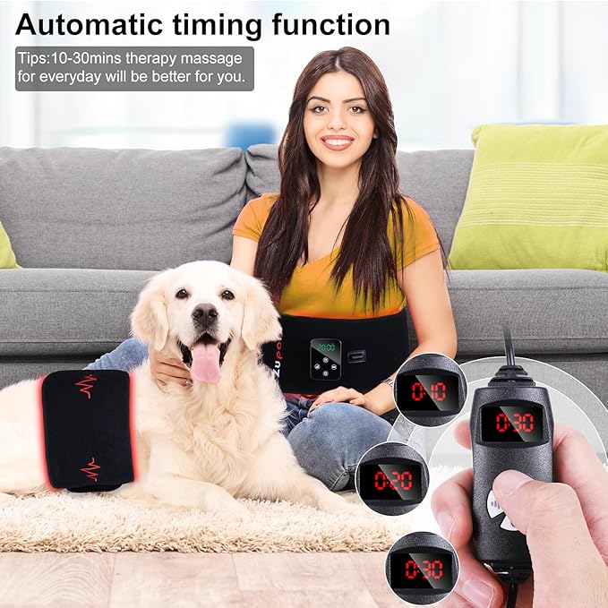 Zupora Cordless Back Massager Belt with Magnetic Controller,Red Light Therapy Massage Belt,Lower Back Massager for Pain Relief Gift for Mom Dad Grandma Grandpa Friends Yourself