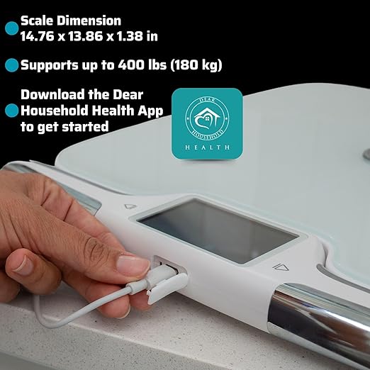 Premium Smart Digital Body Weight Scale FSA or HSA elegible - 8 Electrodes – 56+Metrics -Rechargeable- WiFi & Bluetooth - Full Body Analysis -Track Body Fat, Muscle Mass, Fat Percentage, Sleek Design