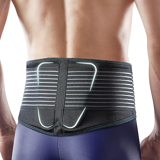 RW500 Back Support Belt with Lumbar Pad - Alleviates Lower Back Pain Relief, Sciatica Pain Relief, Herniated Disc, Scoliosis - Ideal for Office Workers & Daily Comfort (Black, L/XL, 1-Pack)